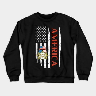 America Fishing Fisherman American Flag 4th of July Men/Women/Kid Crewneck Sweatshirt